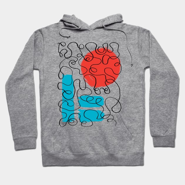 Wiggly Abstract Shapes Hoodie by SWON Design